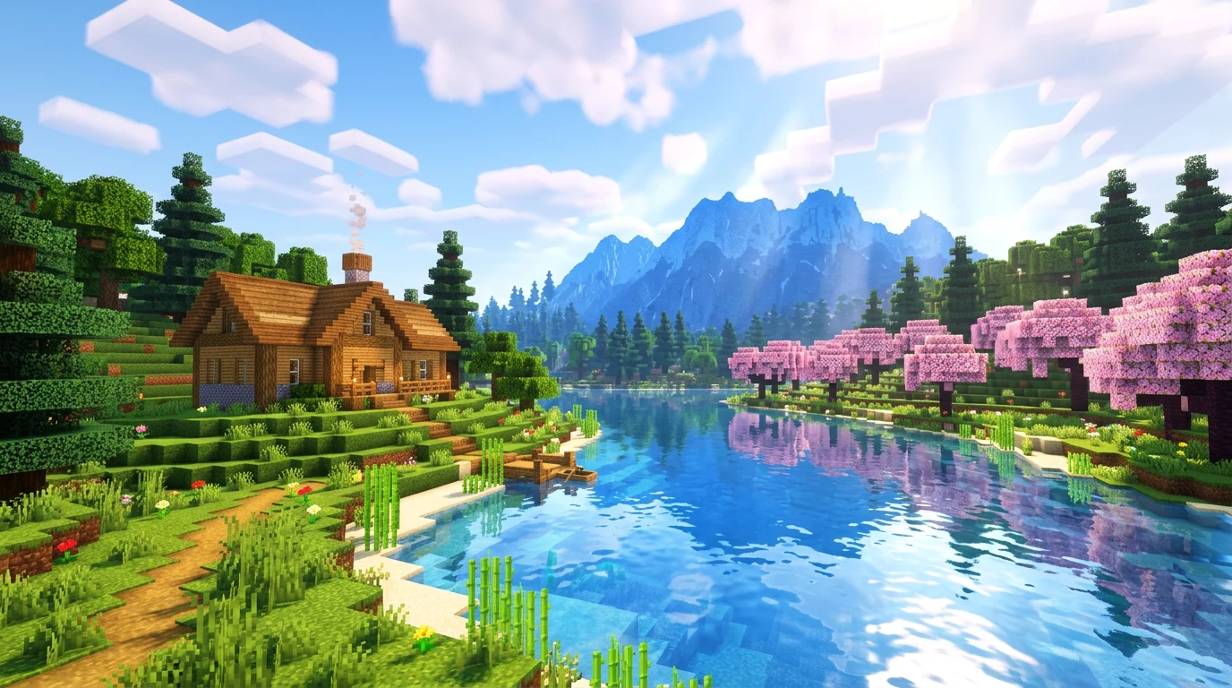 Complementary Reimagined Minecraft landscape